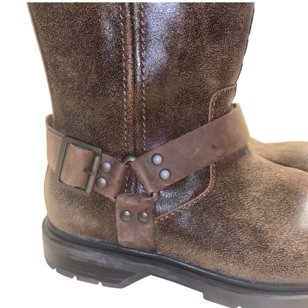 Rockport i Travel Boots Mens Size 43 US 9.5 Brown Leather Harness Western Cowboy